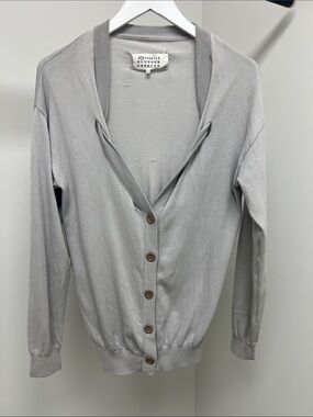 Maison Martin Margiela Light Gray Button-Front Cardigan